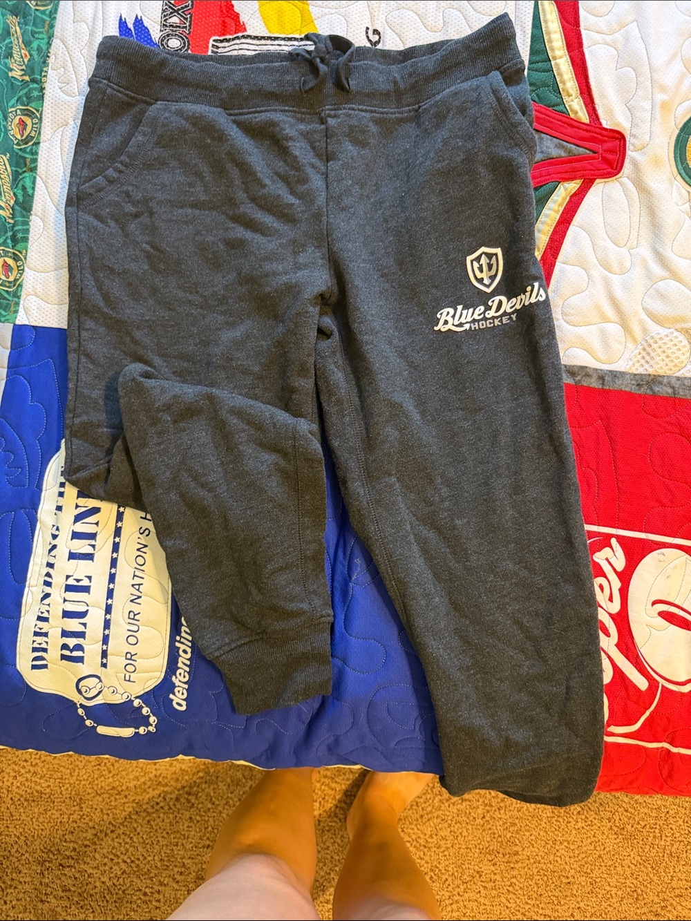 Hockey Kids Charcoal Gray Sweatpants